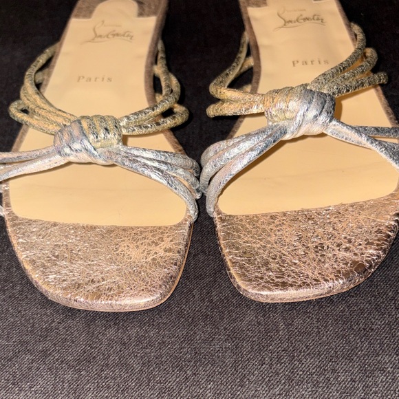 Christian Louboutin Gold & Silver Metallic Sandals Size 41 1/2 - Picture 4 of 13